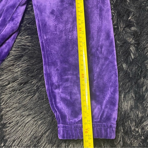 Purple velvet track jacket Size L No Brand Full Zip Velour Zipper Pockets - Picture 12 of 14